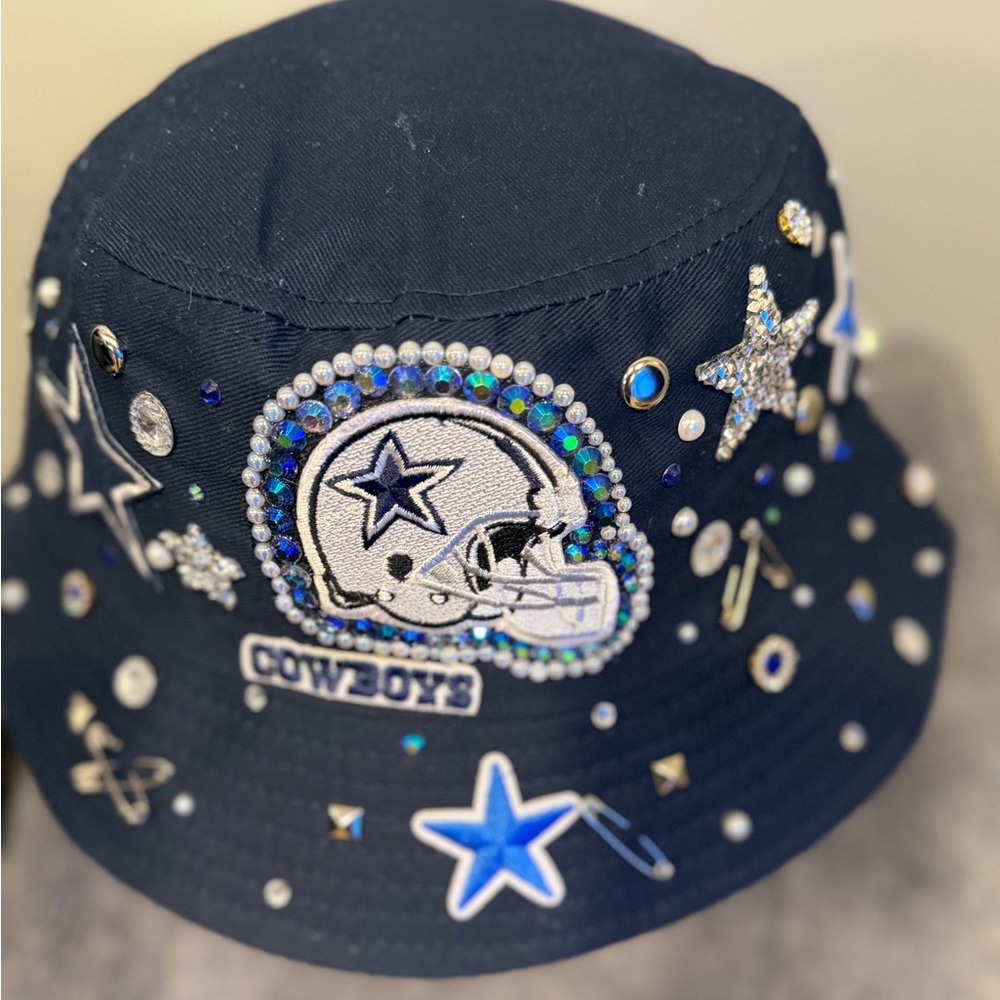 Embellished Cowboys Navy Bucket Hat